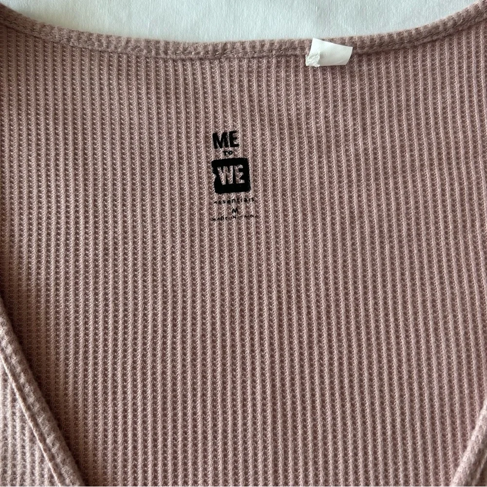 Pacsun Me to We Ribbed Wrap Crop Top in Mauve Size M - Picture 3 of 3